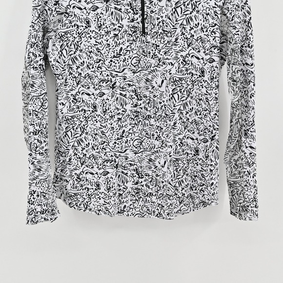 IBKUL Half Zip Pullover Top Womens Size S Black White Athletic Long Sleeve UPF50 - Picture 10 of 13